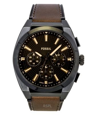 Everett Chronograph Leather Strap Brown Dial Quartz FS6108 Men's Watch