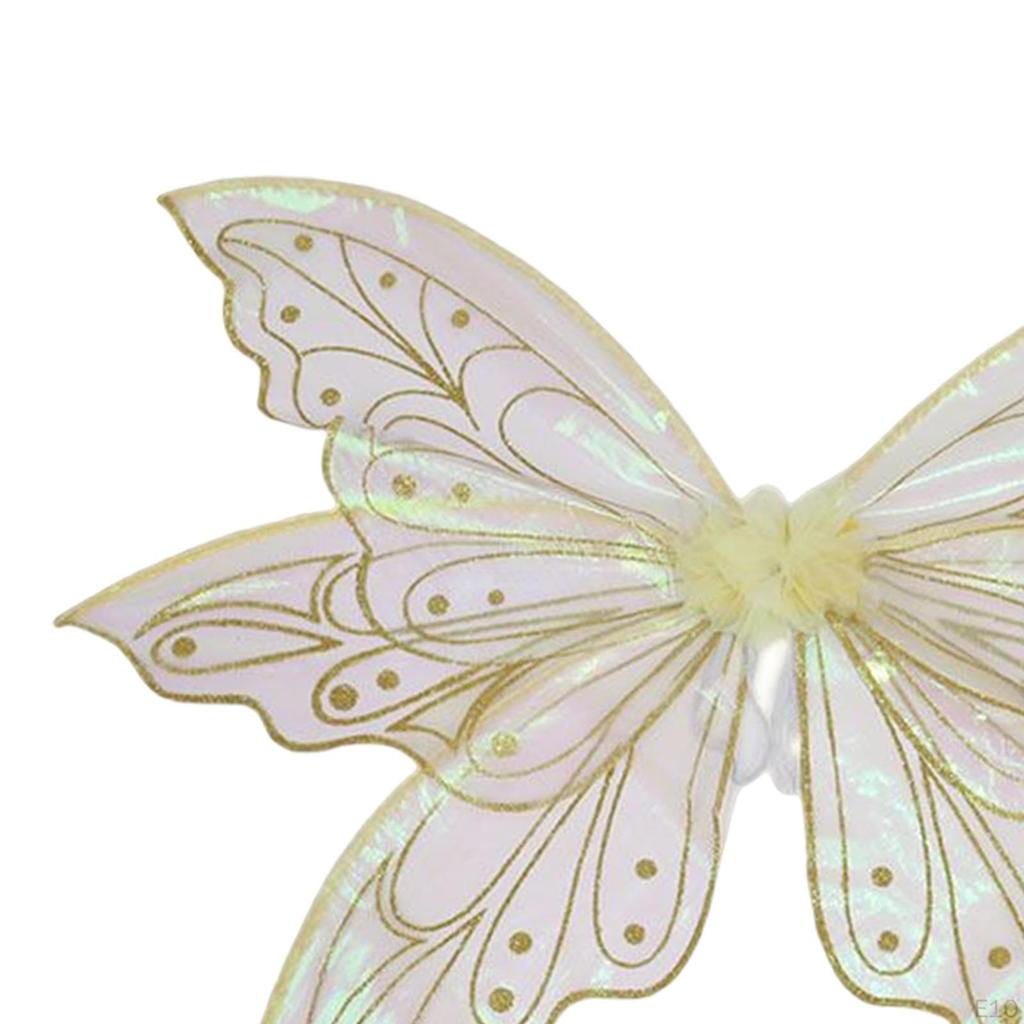 Fairy Wing Costume Dress up Photo Prop Girls Women Angel for Party Carnival 60cmx50cm Argent