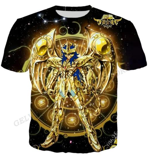 Saint Seiya 3D Print Short Sleeve T-Shirt Unisex Summer O-Neck Casual Streetwear Oversized T-shirt