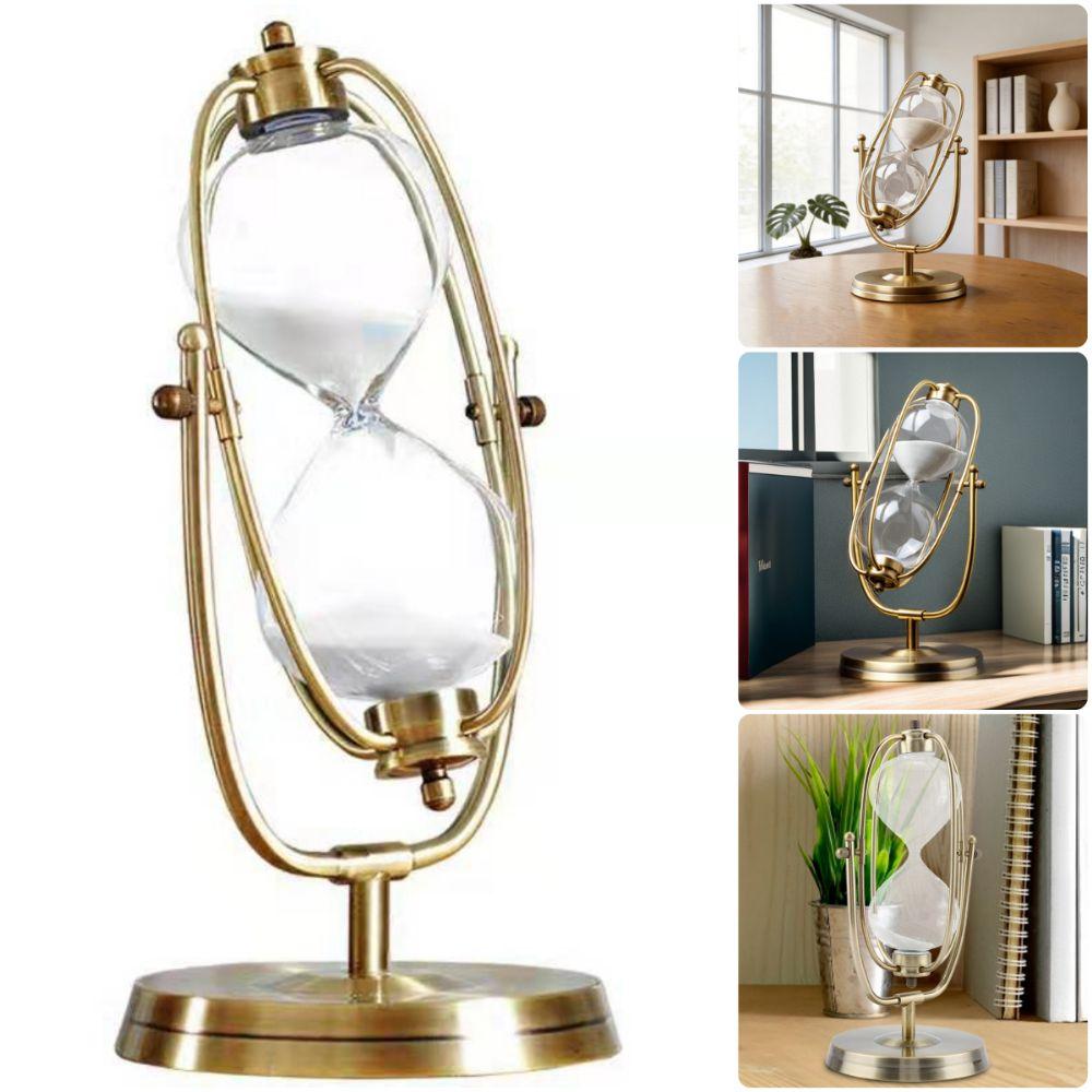 Gold Rotating Hourglass 15/30/60 Minutes Hourglass Timer Elegant Desktop Ornament  Tabletop Display