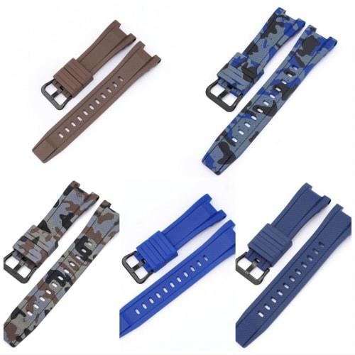 [Faygtni] Replacement Silicone Band for Casio GST-S110 / GST-S100G / GST-W110 / GST-W100G / GST-S210B, Soft, Lightweight, Breathable, Easy To Install,