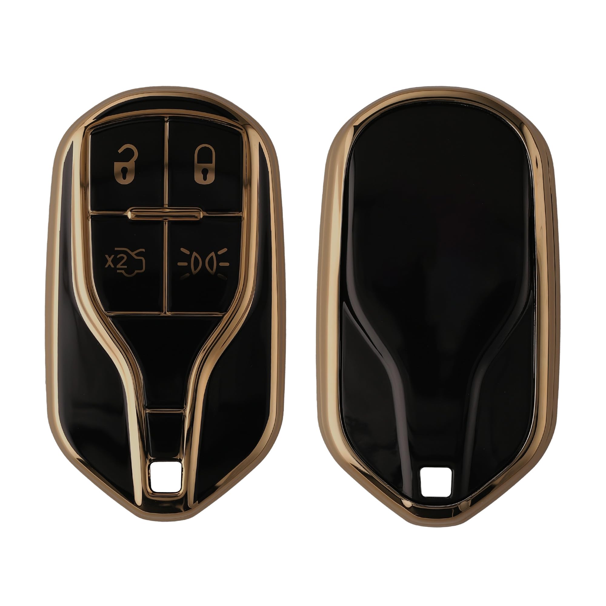 

kwmobile Compatible: Maserati 4-Tasten Smartkey Autoschlüssel (nur Keyless Go) Key Case - Key Cover M золотой