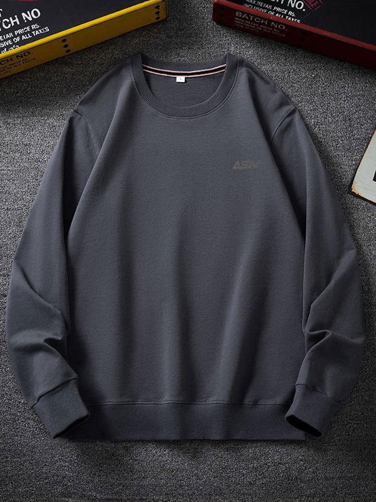 Men's Plus Size Thick Velvet Round Neck Hoodie - Autumn/Winter Trendy Loose Fit Long Sleeve Casual Top