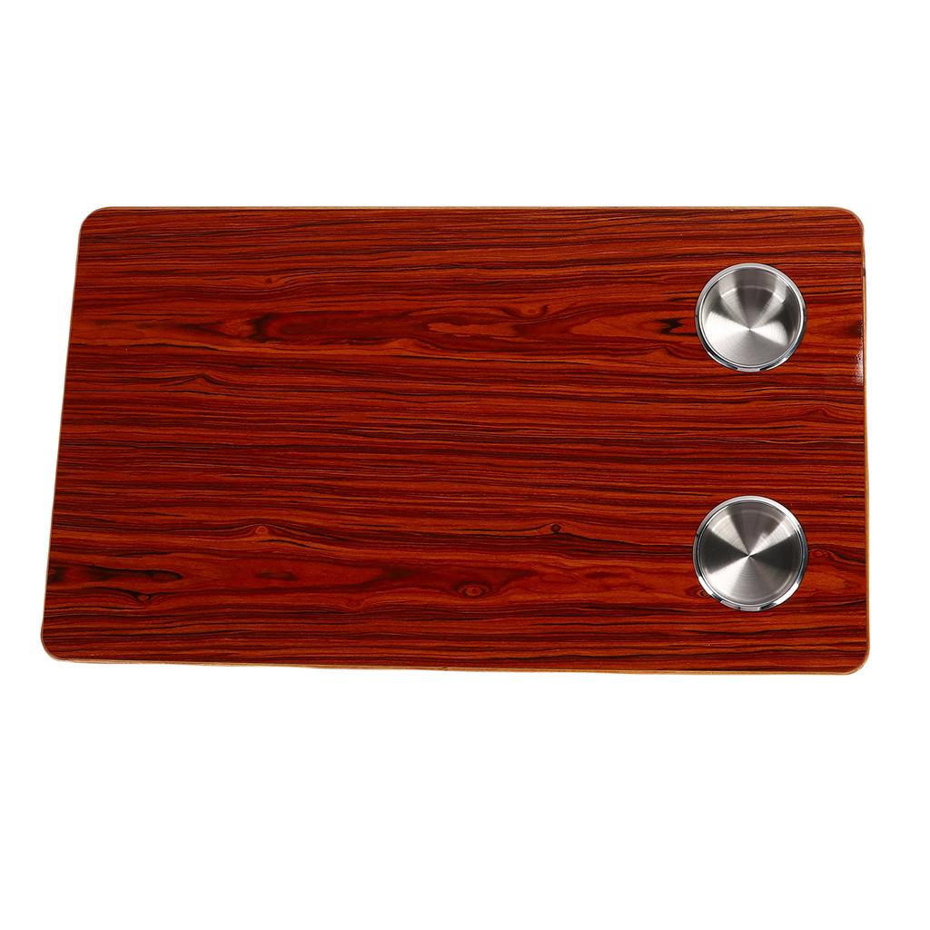 RV Tabletop 27.56x15.75x0.79in Rectangular Solid Wood Boat Desktop Panel with 2 Stainless Steel Cup Holders for Trailer
