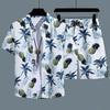 Herren Retro Blumen Kurzarm Hemd Set - Hainan Strandmode, Sanya & Hawaii Stil