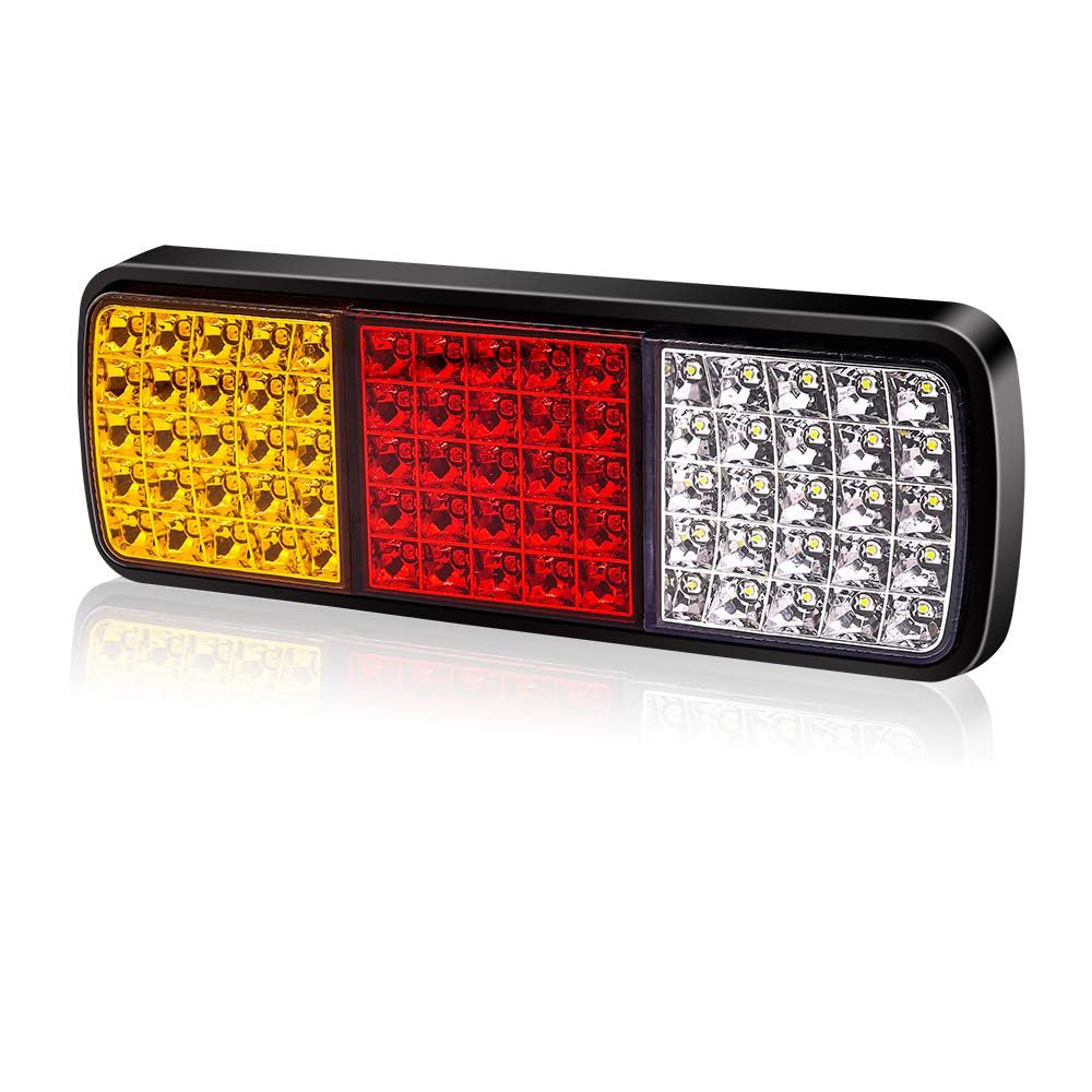 Aoling Truck Tail 12V Trailer Tail Lights for Universal Rear Brake Reverse Turn Signal 75 High Set of 2 Lights, Boats, Waterproof, 3-Color (Red,