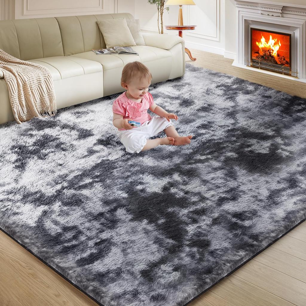 Alfombra Ultra Suave para Sala de Estar, Alfombra de Felpa de Pelo Largo para Dormitorio, Decoración para Habitación de Adolescentes, Dormitorio Universitario, Guardería, Hogar, Felpudo Duradero Antideslizante