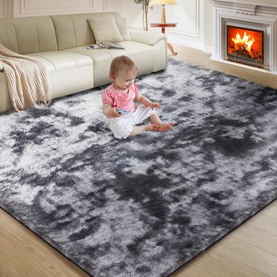 Ultra-Soft Living Room Rug, Plush Long-Pile Bedroom Carpet, Teen Dormitory Nursery Home Decor, Non-Slip Durable Floor Mat