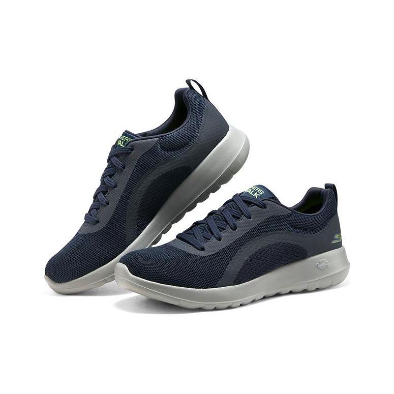 Skechers Go Walk Max Mesh Fabric Round Toe Lace-Up Low-Top Casual Shoes Men Sneakers Blue 216235-NVY