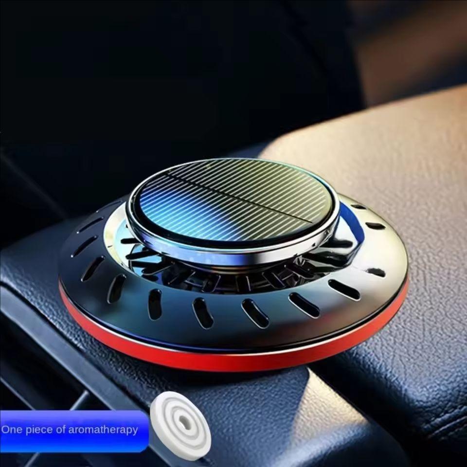 Solar-Powered Levitating Car Air Freshener Auto-Rotating Aromatherapy Essential Oil Diffuser with Helicopter Design for Car/Offi красный