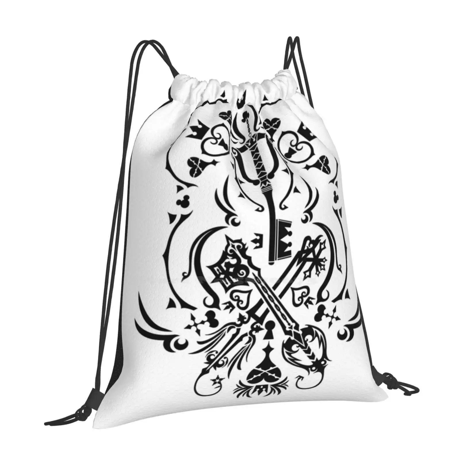 Kingdom Hearts Pattern Design Bag Student s Backpack Kingdom Hearts Video Games Square Enix OneSize