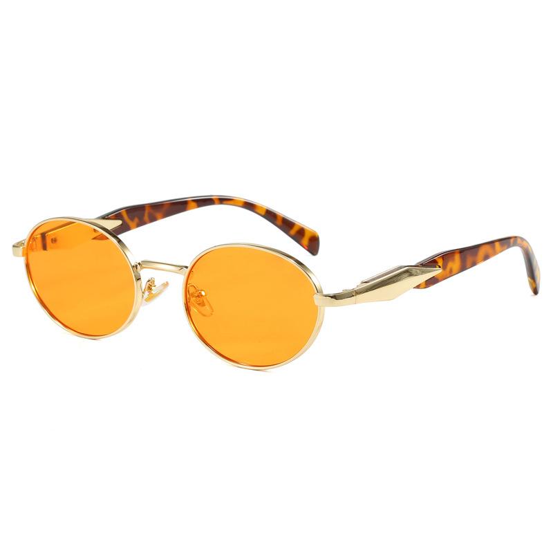 Metal Round Frame Sunshade Sunglasses, Advanced Sunscreen Glasses, Personalized Sunglasses