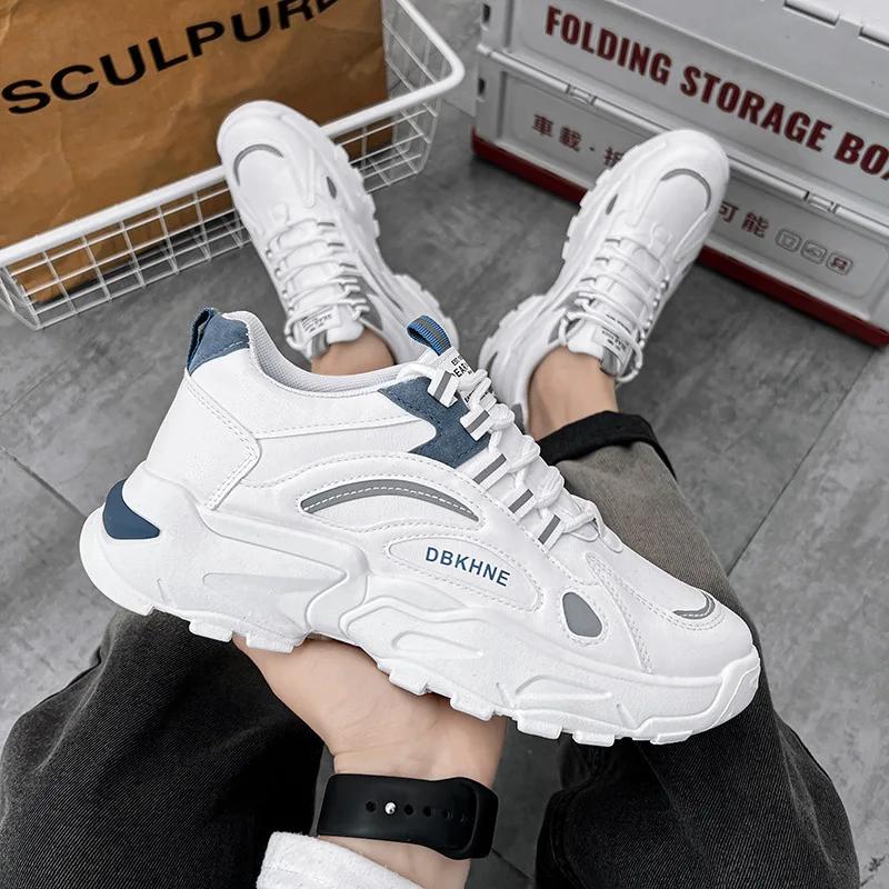 2024 New Fashion Men's Casual Versatile Board Shoes Elevated Breathable Sports Shoes Couple's Little White Shoes Sneakers