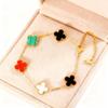 Titanium Steel Four-leaf Clover Bracelet Non-fading Double-sided Bracelet Classy Four-leaf Clover Bracelet
