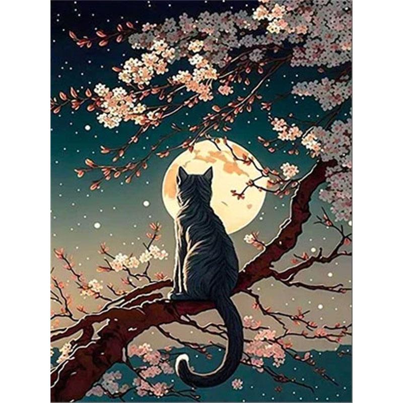 

DIY Алмазная картина Милый котенок Набор для вышивки крестом Мозаичное искусство Алмазная картина Полный круг/квадрат Алмазное украшение для дома Round 30x40cm