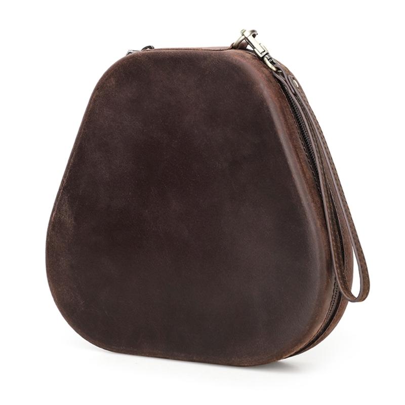 

Leather Travel Carrying Case Shockproof Dustproof Storage Bag with Hand Straps for Gaming Headphones 1