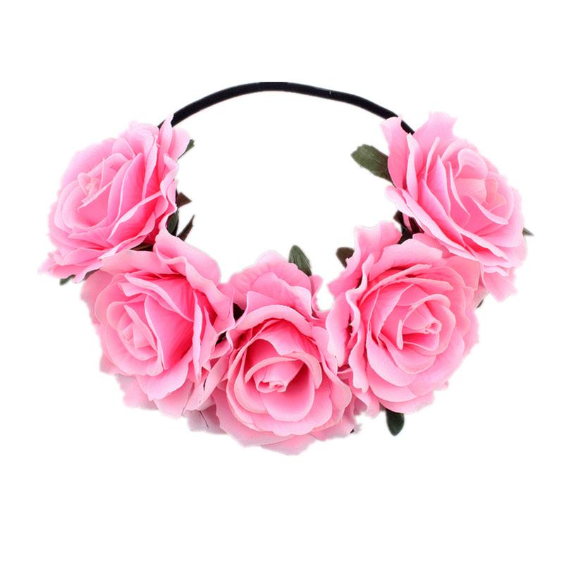 Halloween Rose Hair Band Hair Hoop Cosplay Costume Party Flannel Flowers Crown Headband Festival Hair Garland Wedding