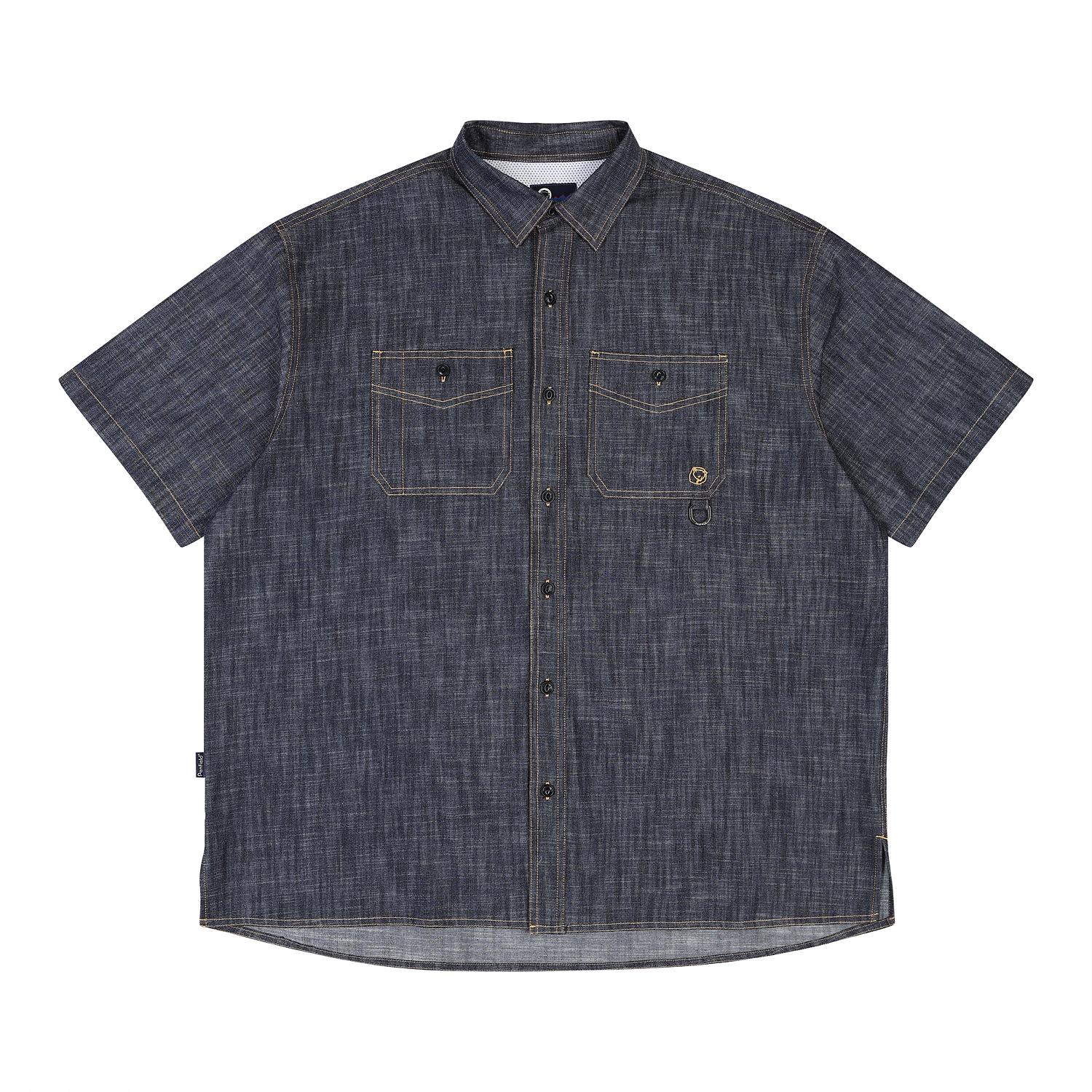 Penfield Стиранная джинсовая рубашка с коротким рукавом Индиго_Fq2Wr80U Indigo/S