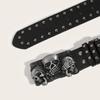 Women's Punk Skull Belt Harajuku Gothic Y2K Rivets Skeleton Hand Decoration Belt Men Girls Leather Belt Halloween Accessories