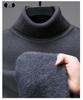 Men's Wool Blend High Neck Knit Sweater with Velvet Fleece Lining
