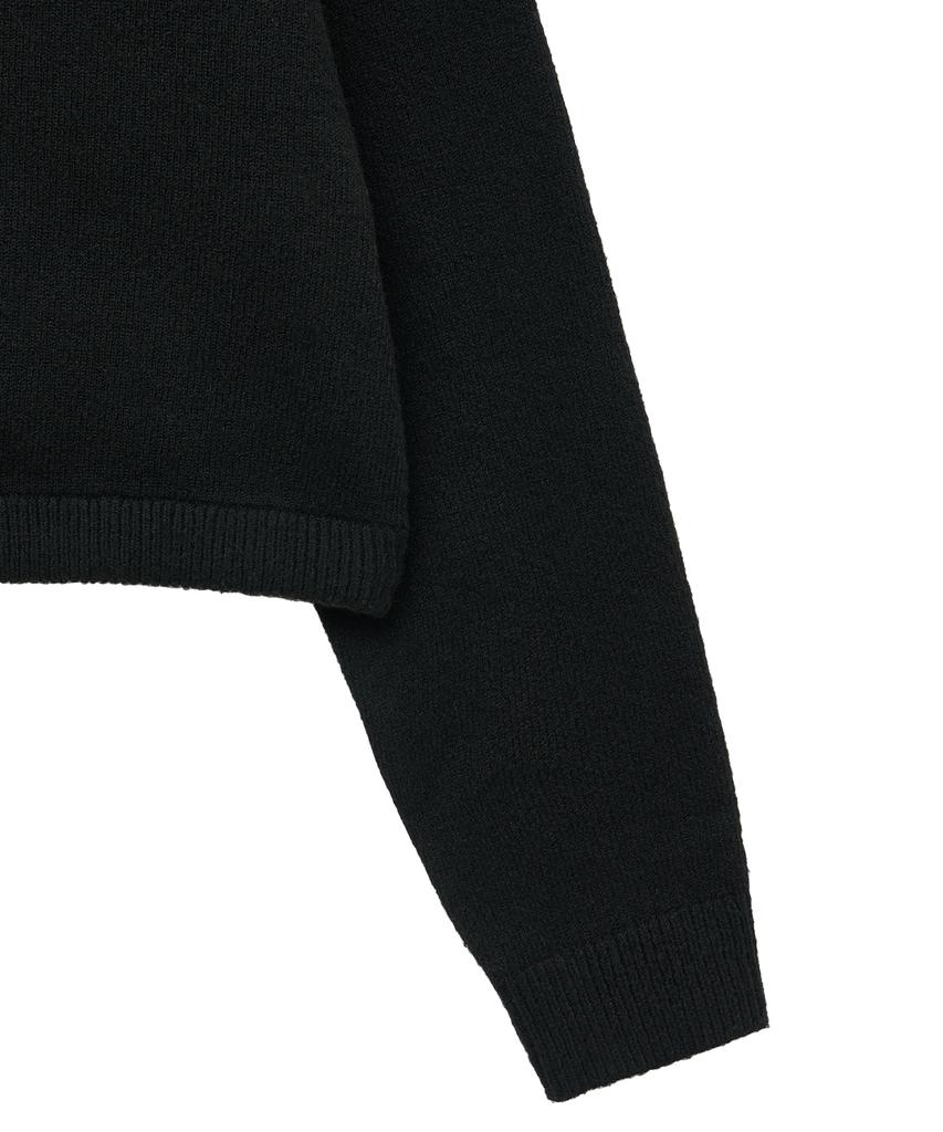 NOIRER FOR WOMAN Two-Way Off-Shoulder V-Neck Knit (Black)