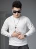 European Style Solid Color Crew Neck Sweatshirt for Men, Long Sleeve, Autumn 2025 New Trendy Casual Top, Men's Base Layer Shirt