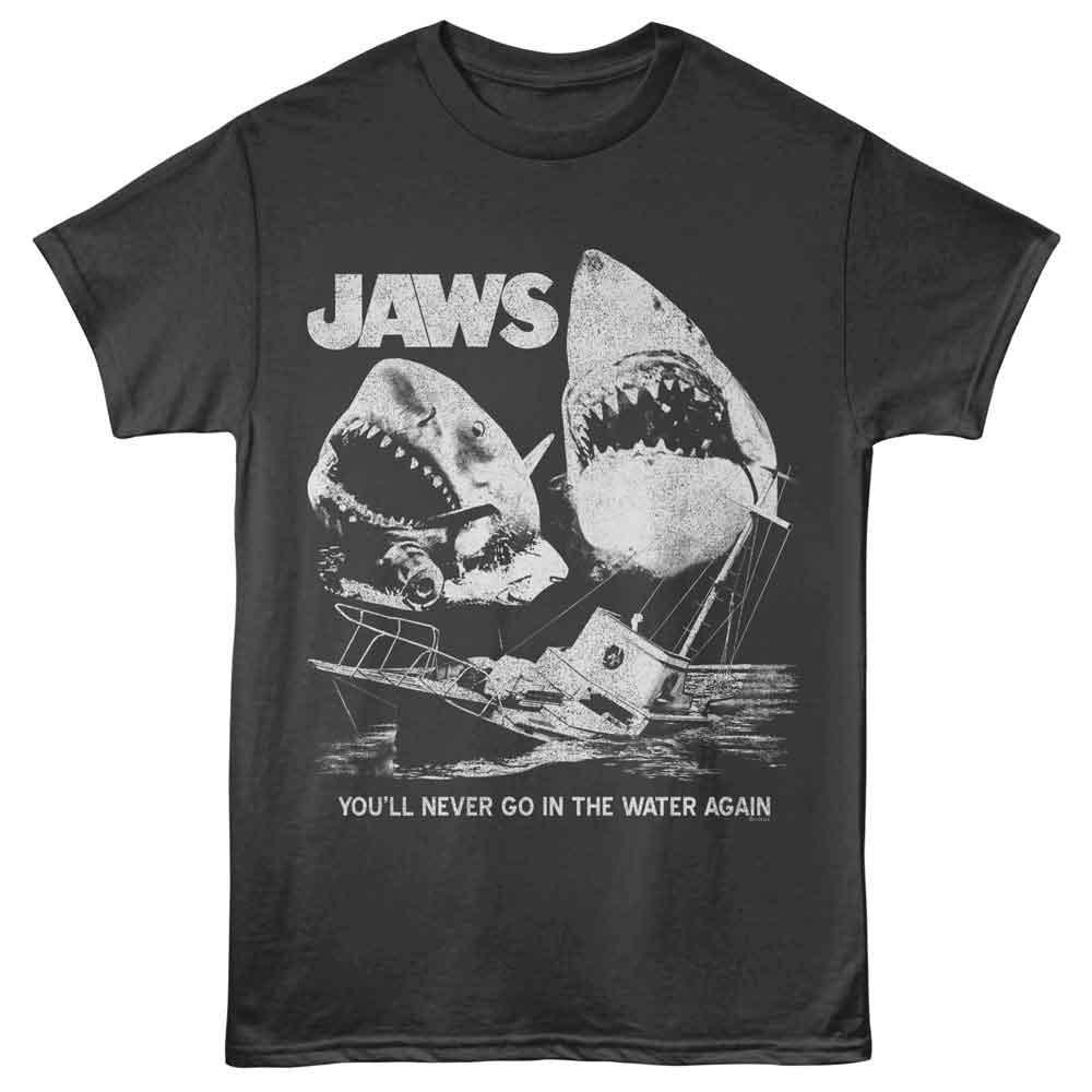 Jaws - Movie Stills - Licensed Adult Unisex Short Sleeve T-Shirt - Smoke 3XL