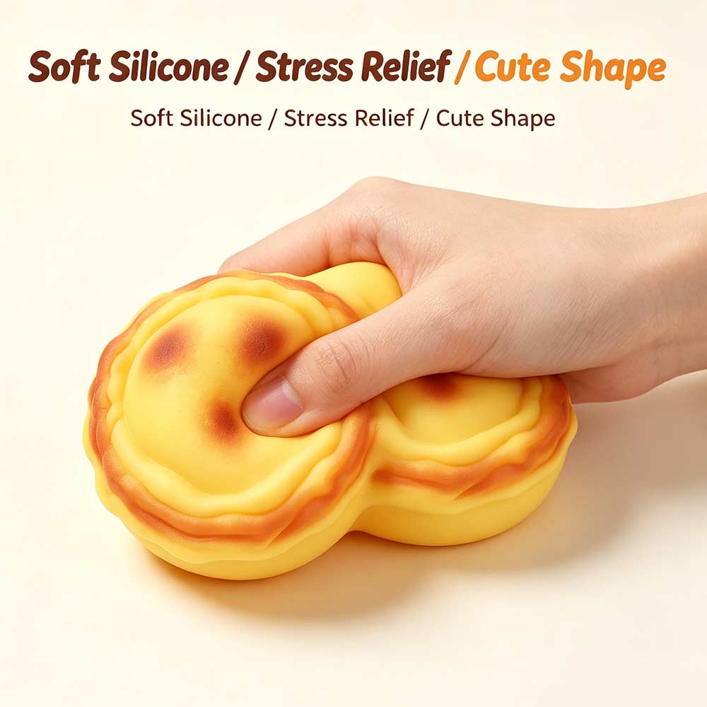 Adults Slow Rising Egg Tart Squishy Bouncing Hand Relax Fluid Simulation Sticky Pinch Egg Tart Rebound Anxiety