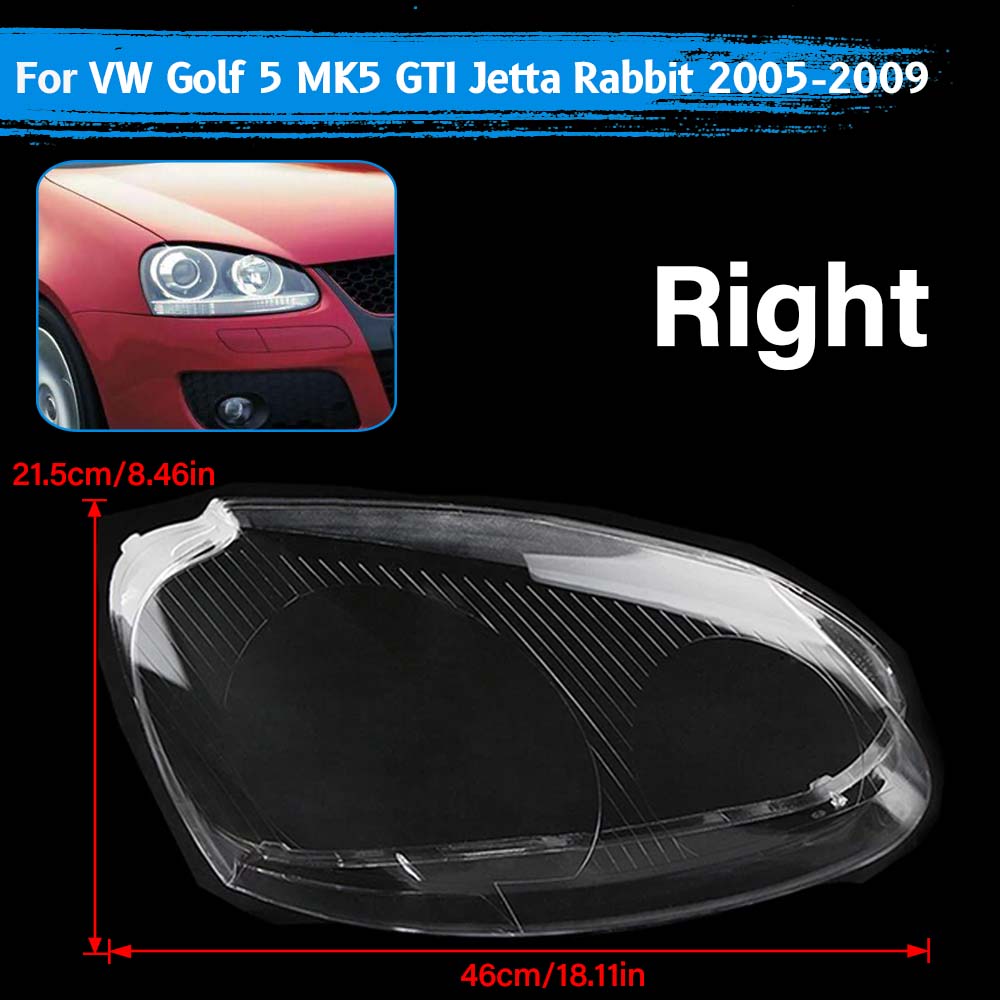 Front Headlights Lens Shell Cover Lampcover Transparent Lampshade For Volkswagen Golf 5 MK5 Jetta Rabbit 2005-2009 Accessories