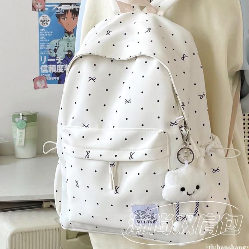 Schoolbag Schoolbag Junior High School Girls Girl Heart Polka Dot Bow Versatile High Value Primary School Students Backpack Women's New Models