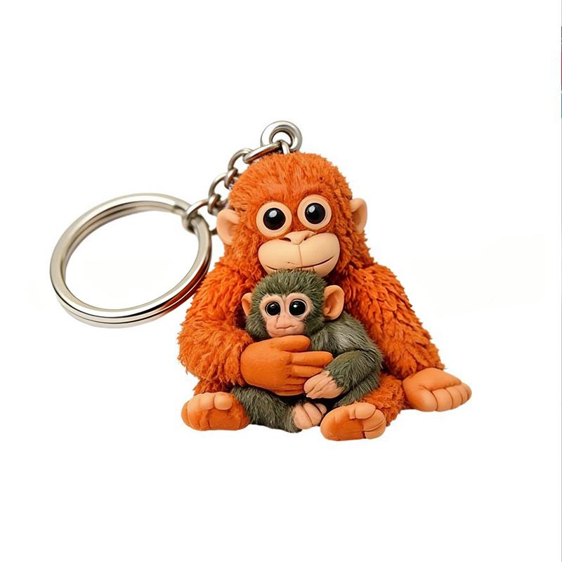 Protect Punch The Monkey Punch Monkey Doll Keychain Cute 3D Monkey Decor Hanging Keychain Anime Peripherals Toy Birthday Gift