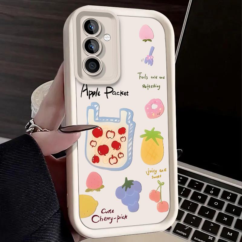 Fruit Bag Doodle Case for Samsung Galaxy A53 A50 A50S A36 5G A35 A34 A33 A32 A30 A26 A24 A23 A22 A20 A16 A15 A14 A13 4G Cover