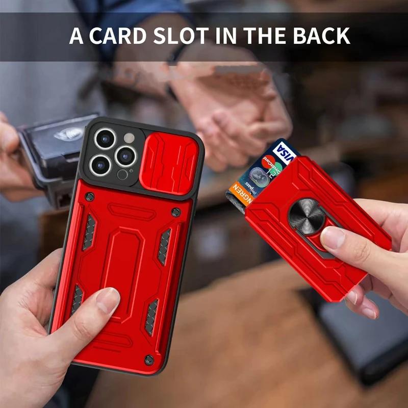 Shockproof Magnetic Case for Samsung Galaxy A06 A16 A15 A25 A35 A55 A14 A34 A54 A33 A53 A73 5G Card Pocket Holder Stand Cover