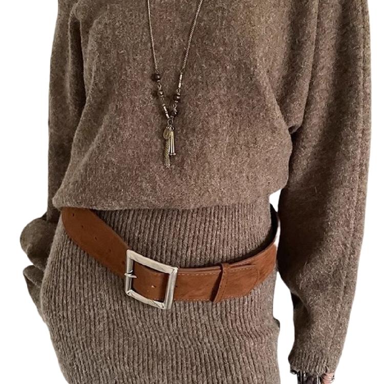 

Temperament Waistband for Women Fashion Waist Band PU Leather Waist Belt Female Pants Dress Shirt Waist Decoration коричневий