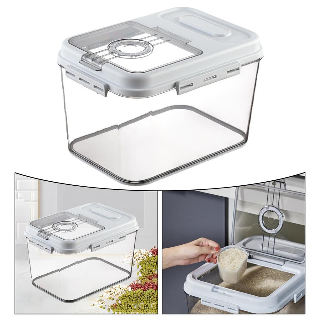 Clear Rice Storage Container Pantry Organization for Household Nuts Kitchen 66Lbs