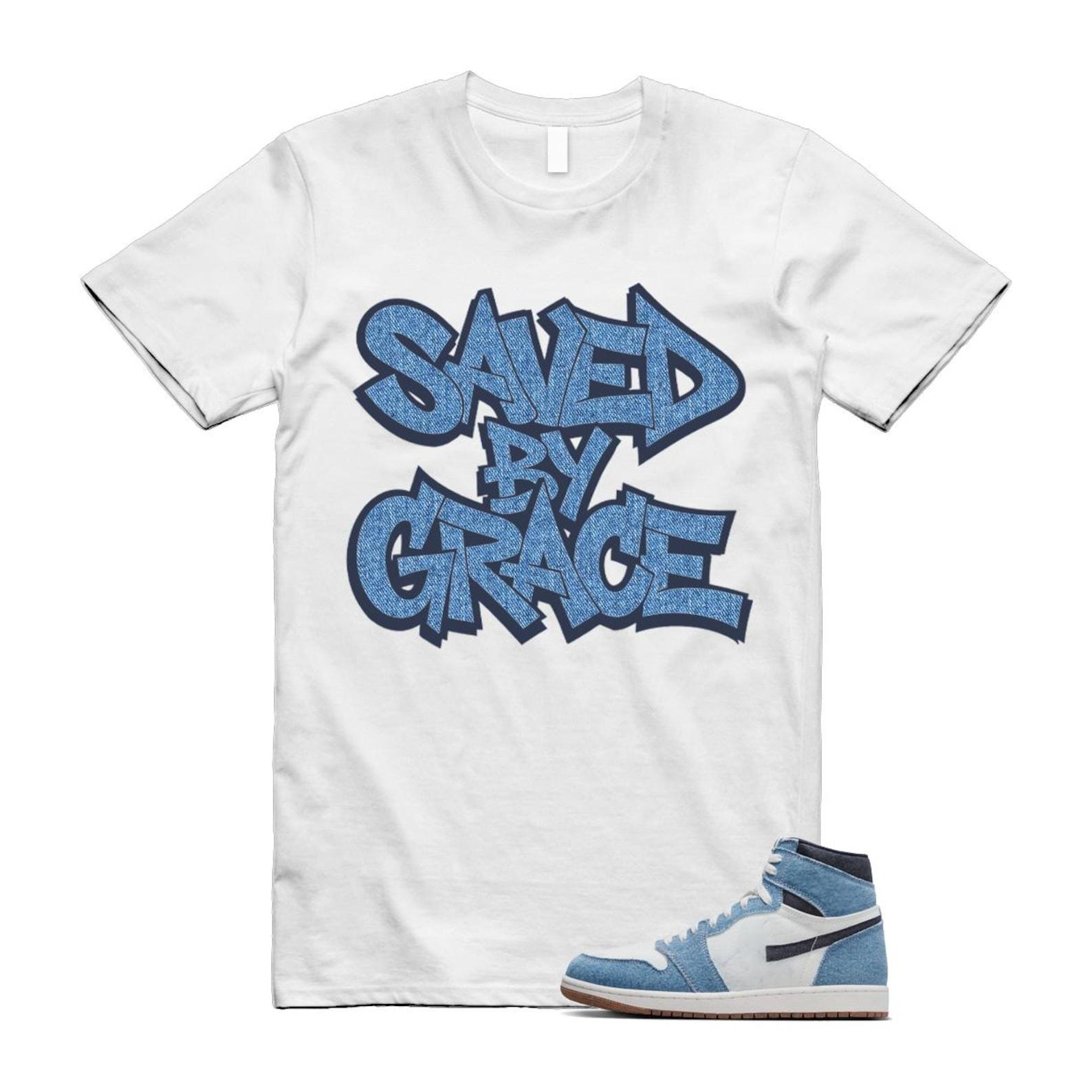 1 Denim Summit White Obsidian Retro High OG T Shirt Match GRACE 4XL