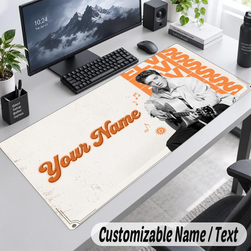Elvis Presley Personalized Large Mouse Pad Custom Name Text Extended Desk Mat Gaming Mousepad