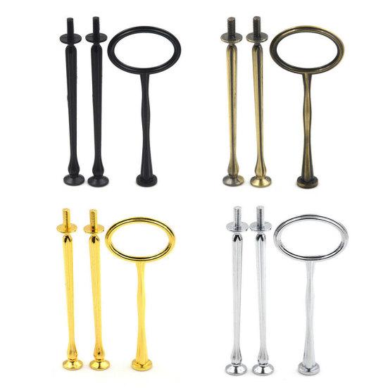 2/3-lags Cake Rod Plate Stativ Håndtak Fitting Hardware Wedding Party Supplies