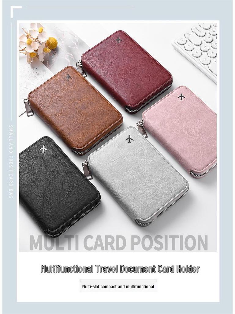 Cross-Border Large Capacity Travel Passport Holder with Zipper: Ticket and Card Storage, Customizable Logo