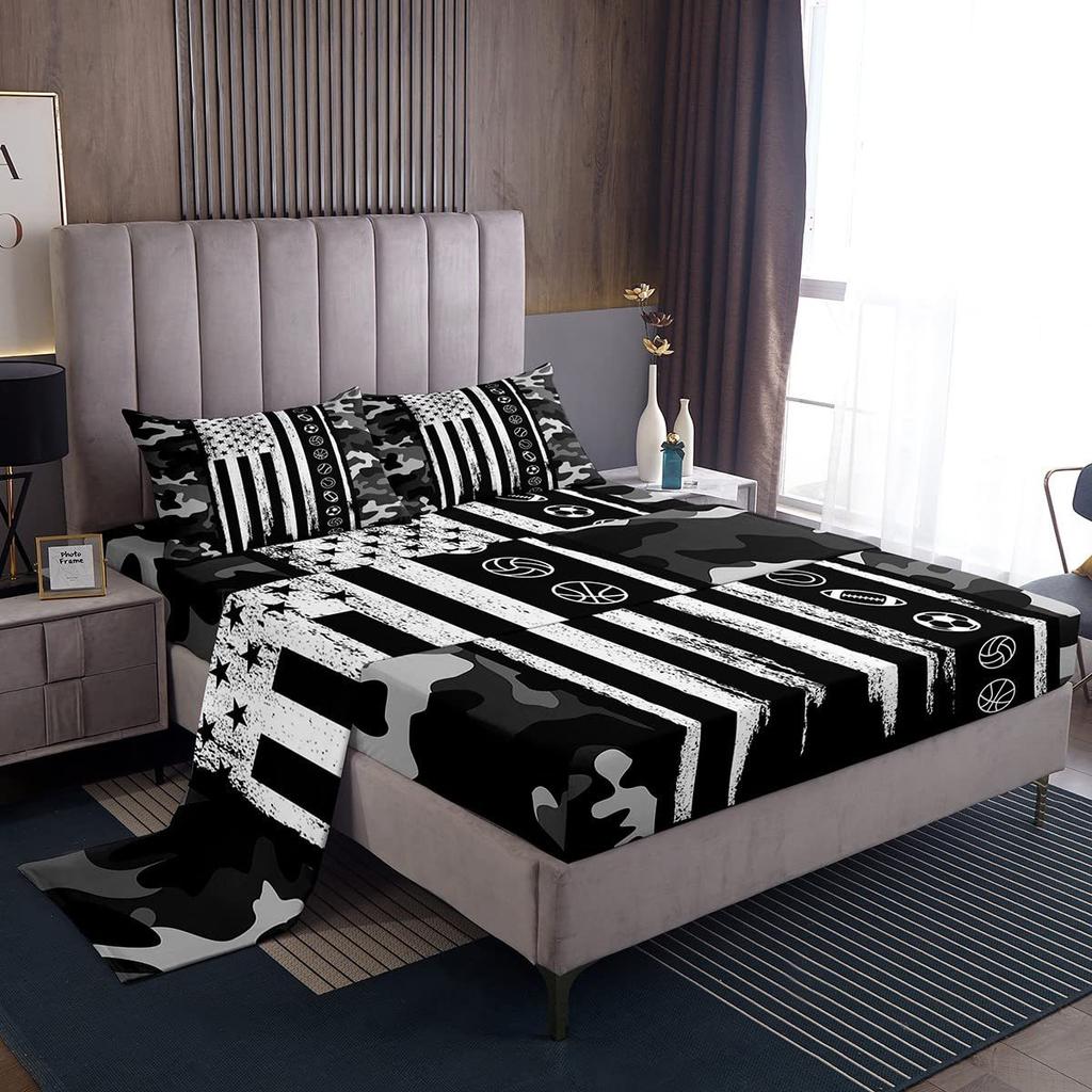 Black Marble Pattern Sheet Four-piece Bedding Set Bedroom Room Dormitory Bedding Decoration