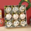 9pcs Plastic Hanging Bauble Ornament Electroplated Xmas Tree Hanging Ornament  Christmas Tree Wreath