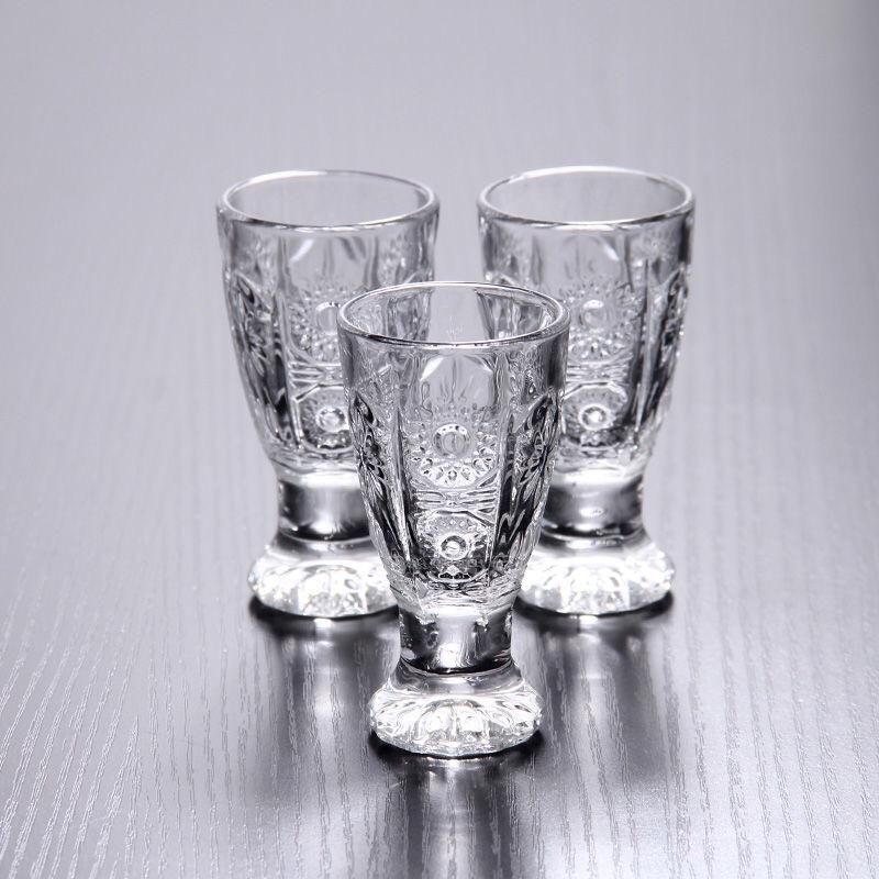 40ml Creative Engraved Glasses Lead-free Wine Glass Mini Glass Cups For Tequila Home Bar Party Drinkware Glass Cup Set of 6