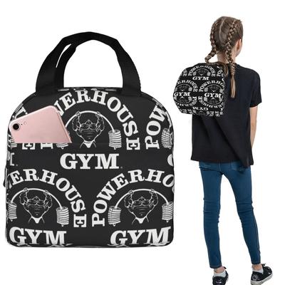 Powerhouse Gym Fitness Building Muscle Insulated Lunch Bag for Women Kids Portable Food Boxes Thermal Lunch Box Tote