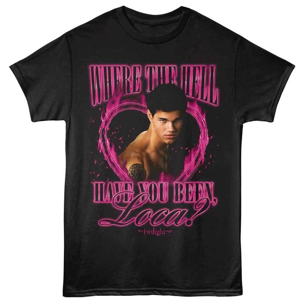 Twilight - Loca Flames Alt Color - Front Print Adult Solid T-Shirt - Black