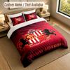 Bedding Set 1 Duvet Cover 2 Pillowcases Sunderland FC Print Soft Bed Linen Bedroom Decor