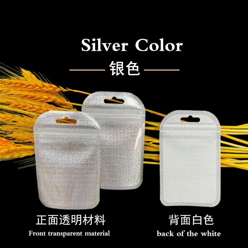 50pcs Holographic Zipper Small Jewelry Bag Pouch For Bead Earring Food Storage Small Business Entrepreneurship Packaging 7*12cm