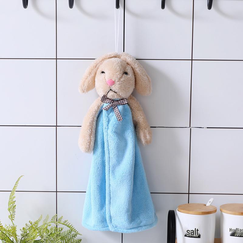 Lucky Rabbit Hanging Children's Quick-Dry Hand Towel - Absorbent for Kitchen & Bathroom