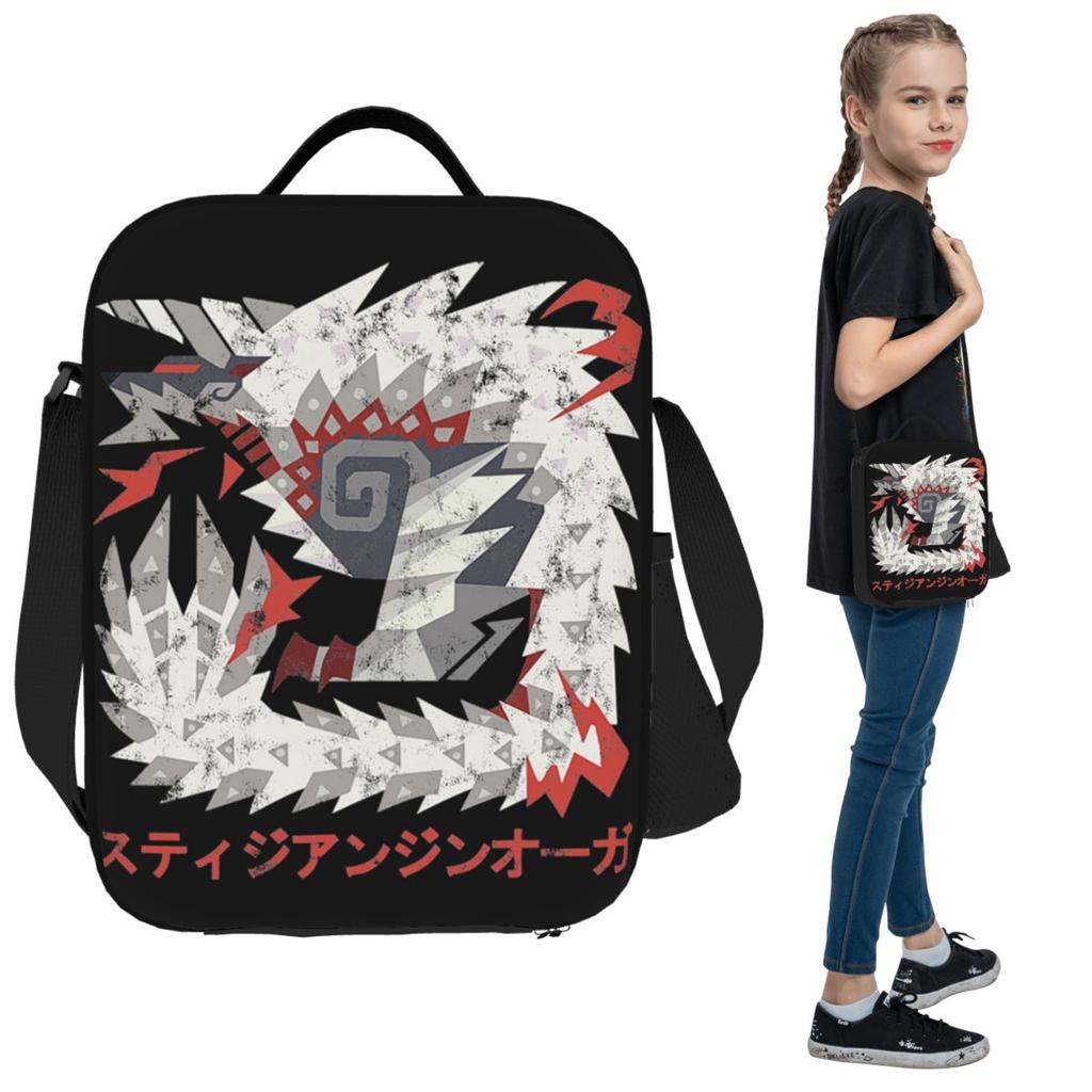 Monster Hunter Lunch Bags Insulated Bento Box Waterproof Lunch Tote Resuable Picnic Bags Cooler Bag for Woman Girl Office