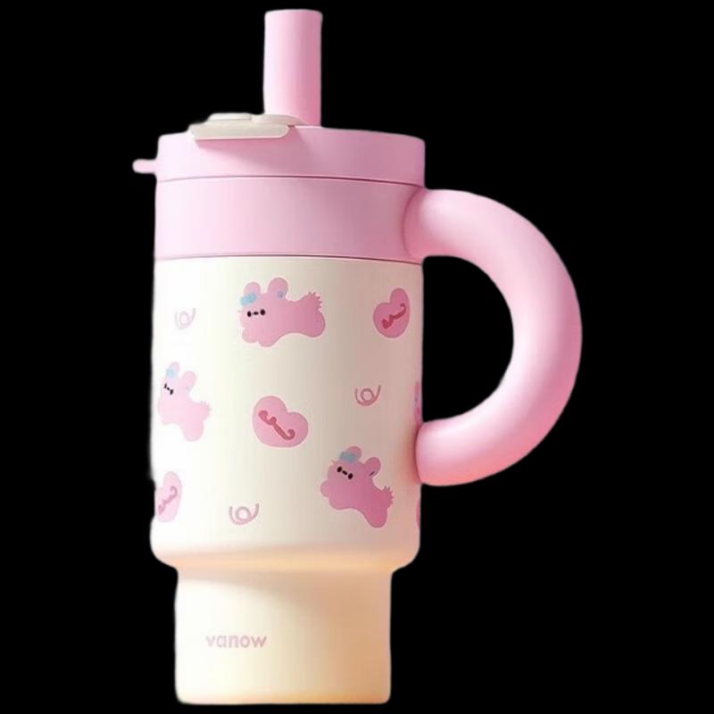 Vanow Peach Soft Candy 1000ml Ceramic Lined Insulated Water Bottle