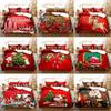 Merry Chrismas Bedding Set Boys Girls Twin Queen Size Duvet Cover Pillowcase Bed Kids Adult Fashion Home Textileextile